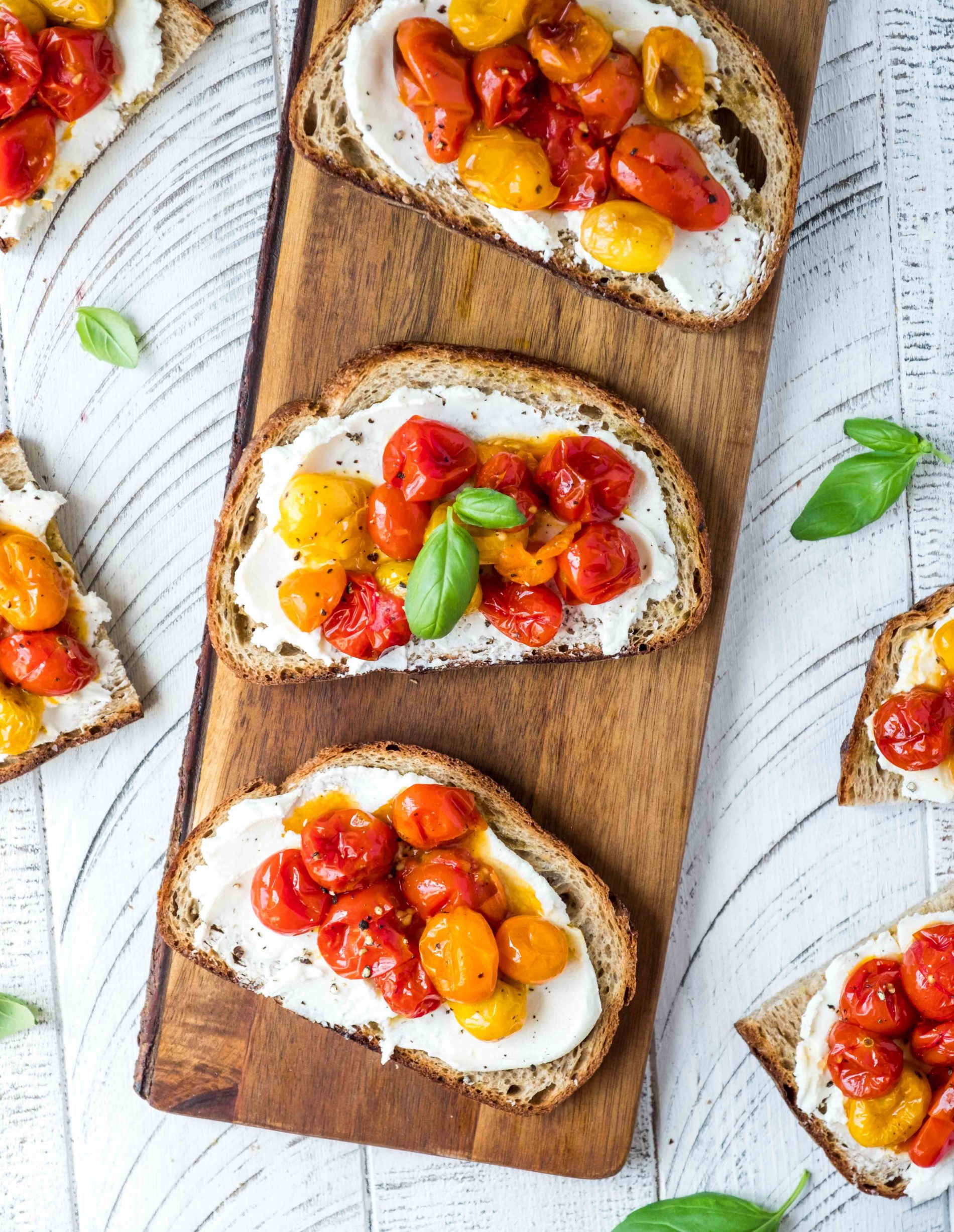 Roasted Tomato & Goat Cheese Toasts – The Food Joy
